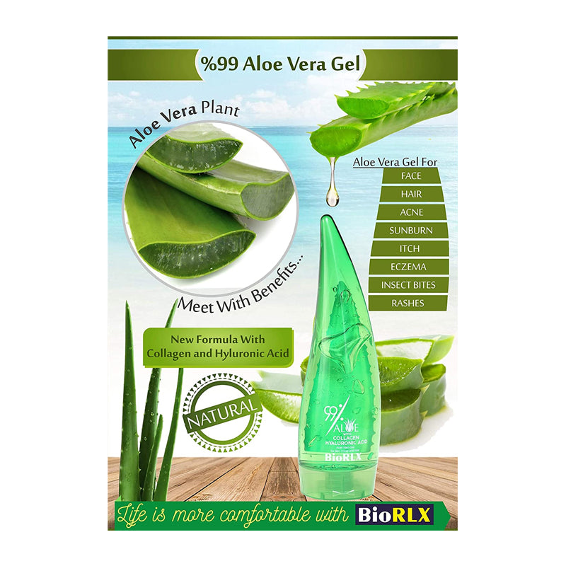 BioRLX 99% Purity Aloe Vera Gel with Collagen and Hyarulonic (8.5oz)