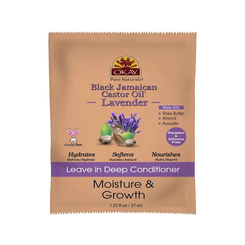 OKAY BJLAVLC125 1.25 oz Black Jamaican Castor Oil & Lavender Leave-In Conditioner
