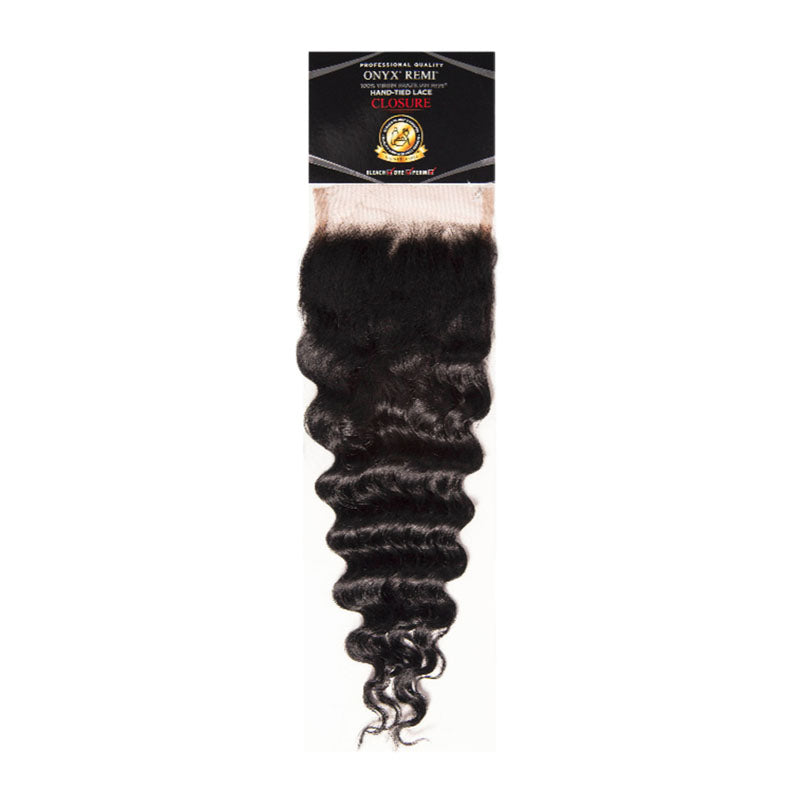 Onyx Remi Hand-Tied Closure Deep Wave 4x4