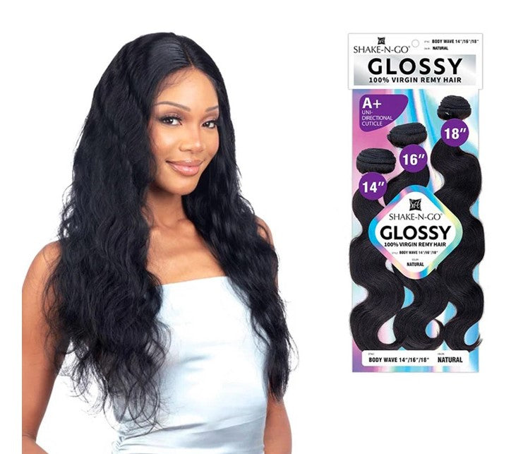 Shake-N-Go Glossy 100% Virgin Remy Hair Weave - BODY WAVE (14/16/18 Inch)