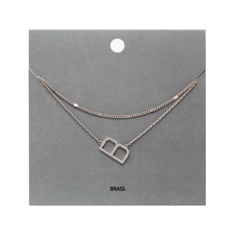 B Initial Double Layer Short Necklace