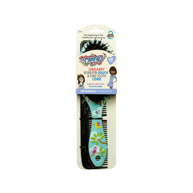 Camryn's BFF boar Brush Fine Tooth Comb Set