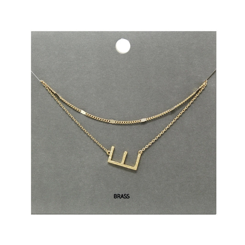 E Initial Double Layer Short Necklace