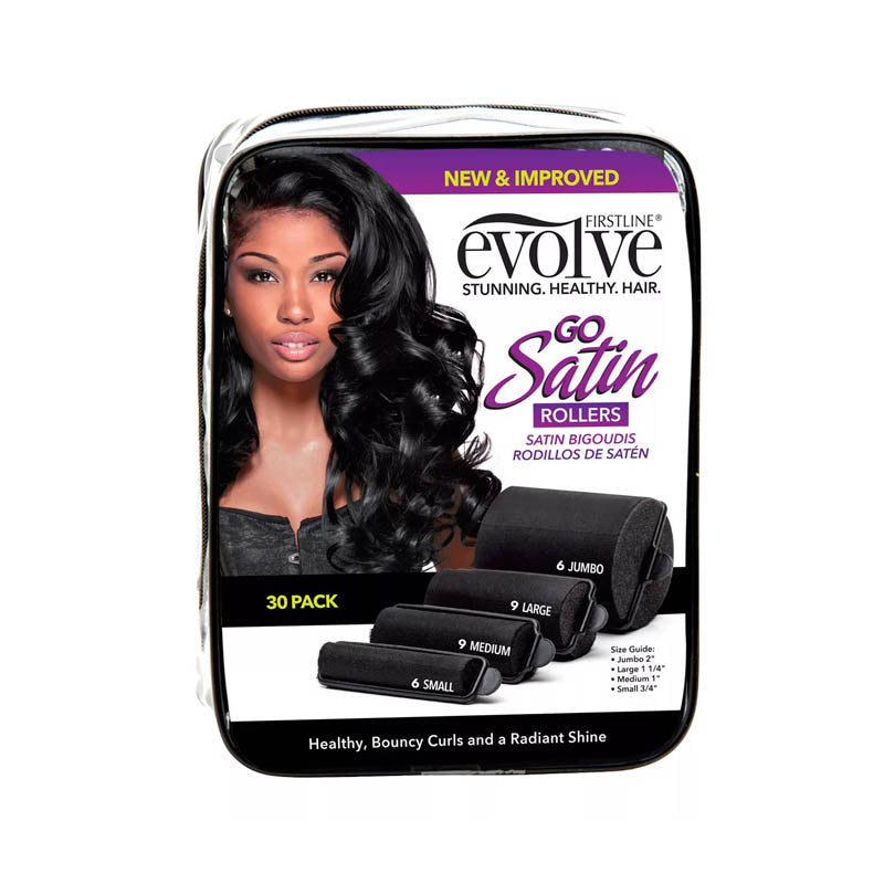 Evolve Go Satin Satin-Covered Rollers, 30 pc