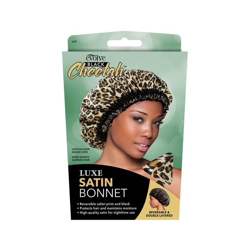 Evolve Luxe Satin Bonnet - Cheetah Print