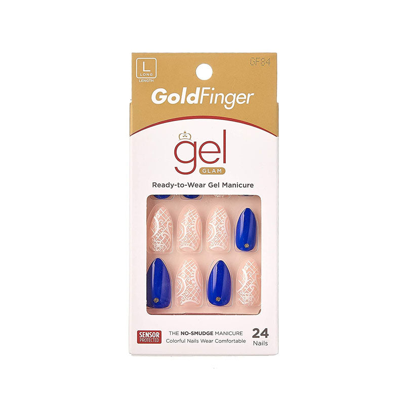 KISS Gold Finger Gel Glam 24 Fashion Nails- GF84