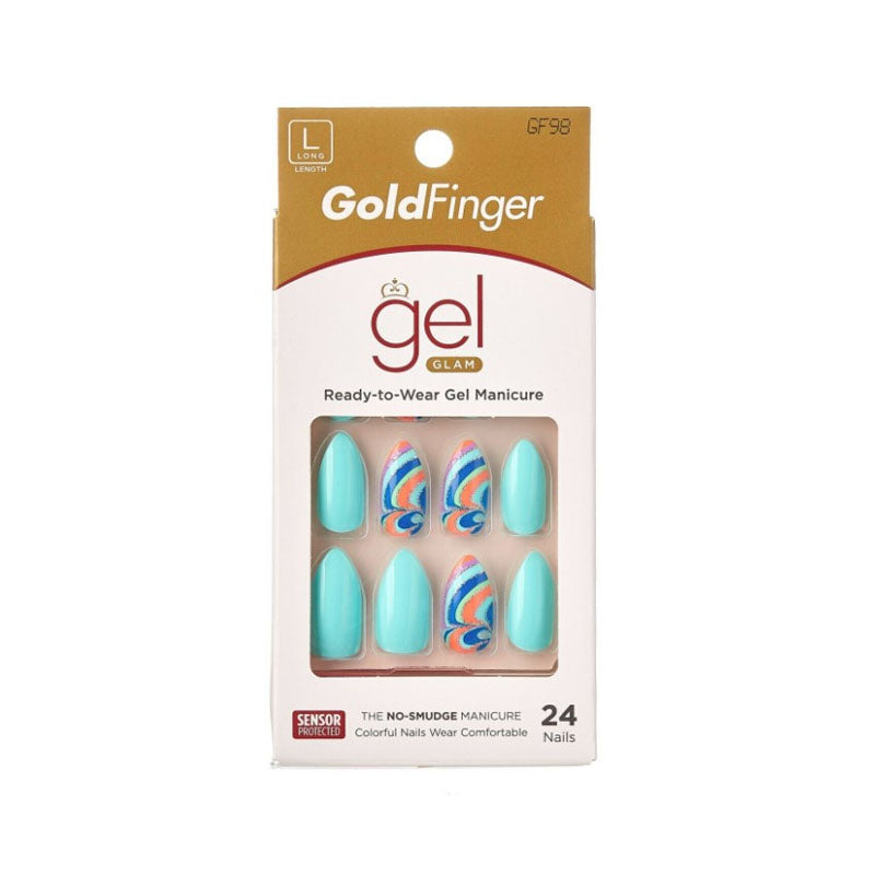KISS Gold Finger Gel Glam 24 Fashion Nails- GF98