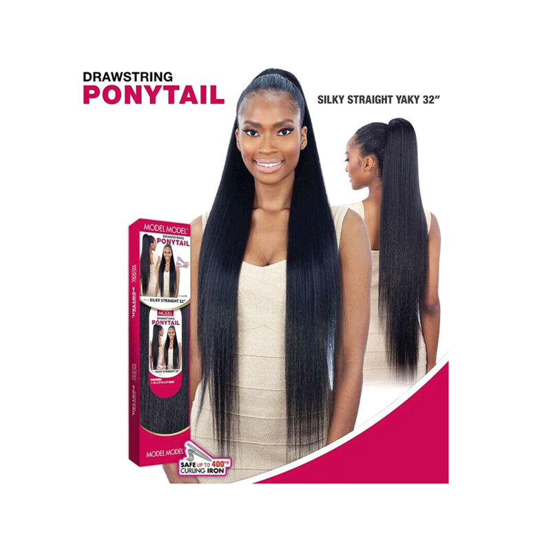 Model Model Synthetic Drawstring Ponytail - SILKY STRAIGHT YAKY 32 ...