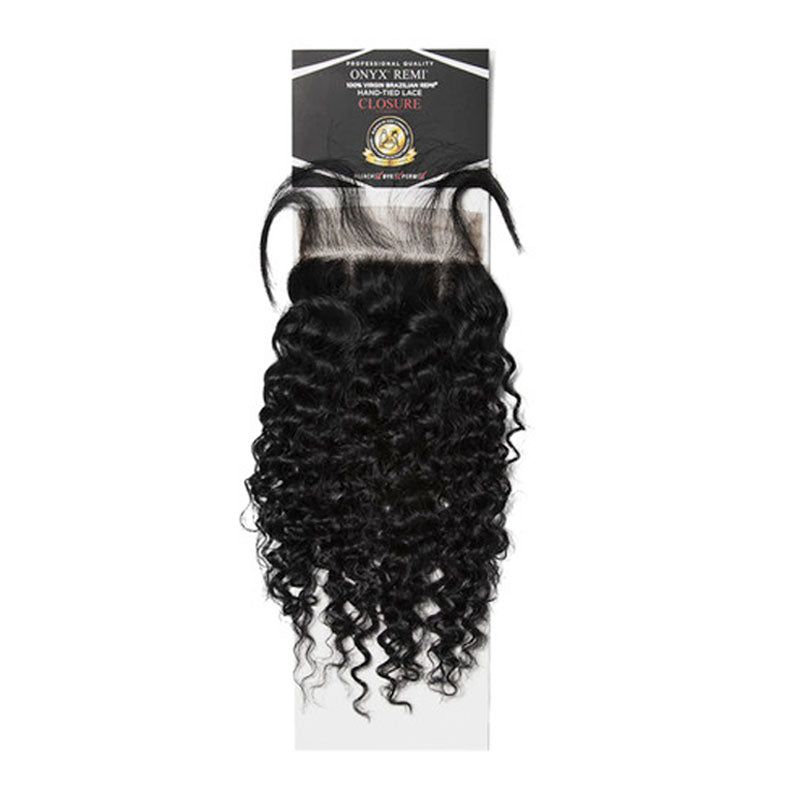 Onyx Remi Hand-Tied Closure 4x4 Bohemian Curl with Baby Hair