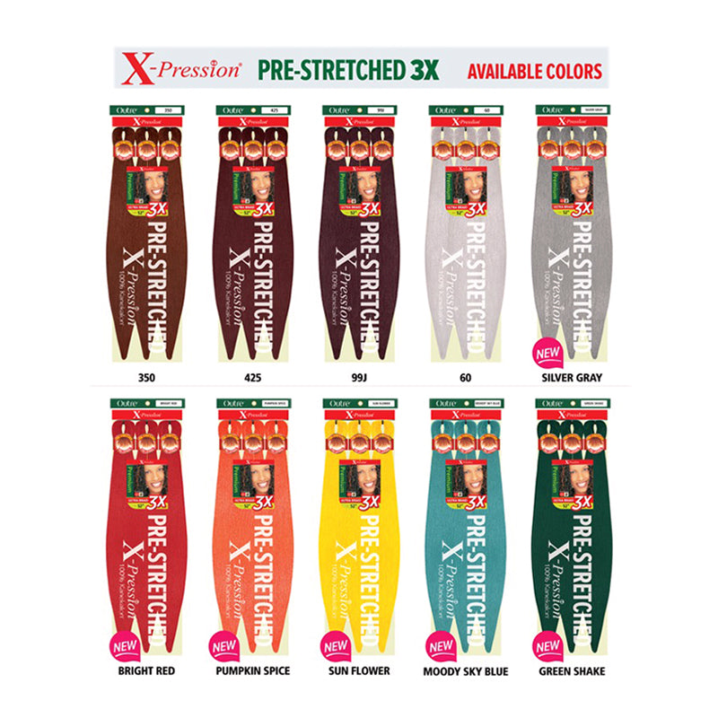 Pre Stretched Braiding Hair 3X 52 ALL COLORS X-Pression Outre