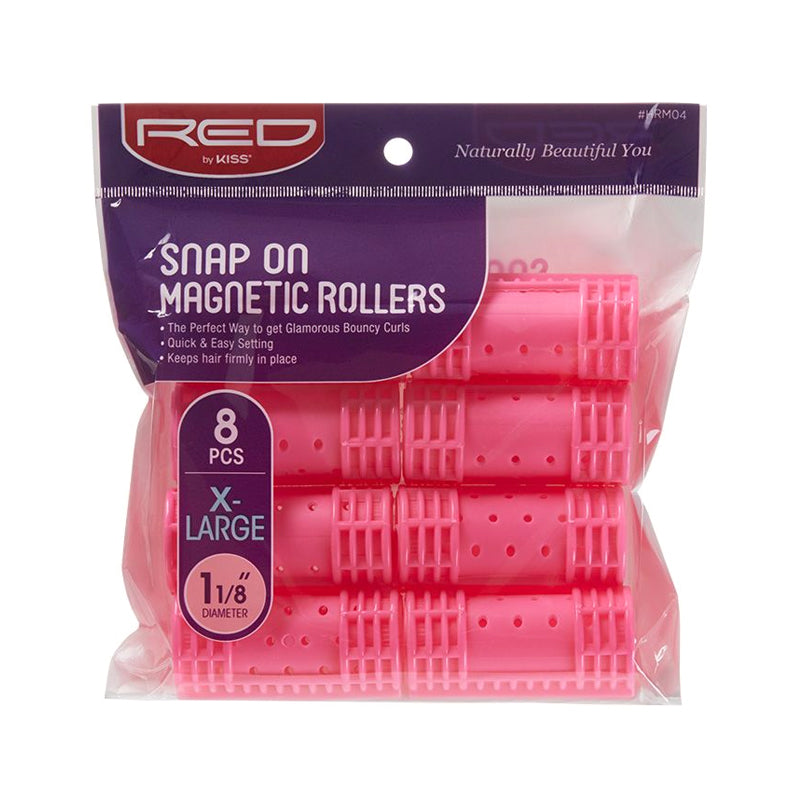 Snap on Magnetic Rollers XL 1 1/8" - 8pc Pink